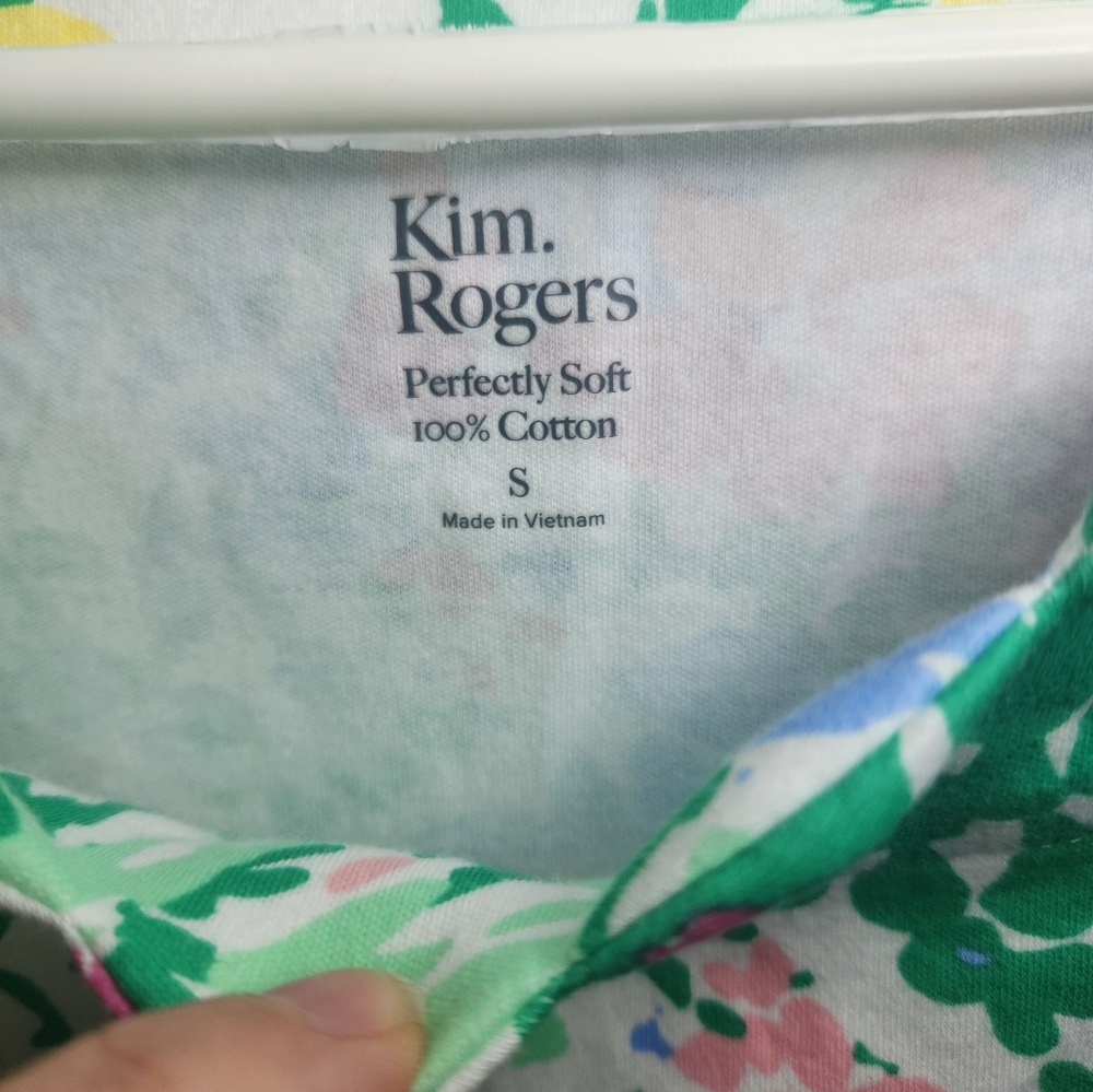 Women's Kim Rogers Scalloped Neckline Floral Print Top Sz Small - Picture 7 of 8